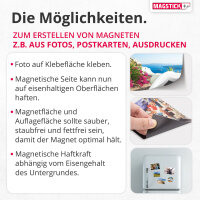 3er Set Magnet-Folie 0,75 mm stark in DIN A4 I selbstklebend, roh-braun I zum Basteln I für Foto Motiv Stanzen Kühlschrank-Magnet Lehrer-in I mag008