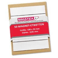 50 beschreibbare Magnet-Etiketten MAGSTICK® mag_815 I 10 x 3 cm
