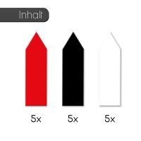 iSecur 15x Magnetpfeile Schwarz, Rot und Weiß für Magnettafel - mag307
