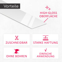 Stahlblech Magnet-Wandleiste als Haftgrund für Magnete I 2,5 Meter Magnetleiste selbstklebend, zuschneidbar I mag141