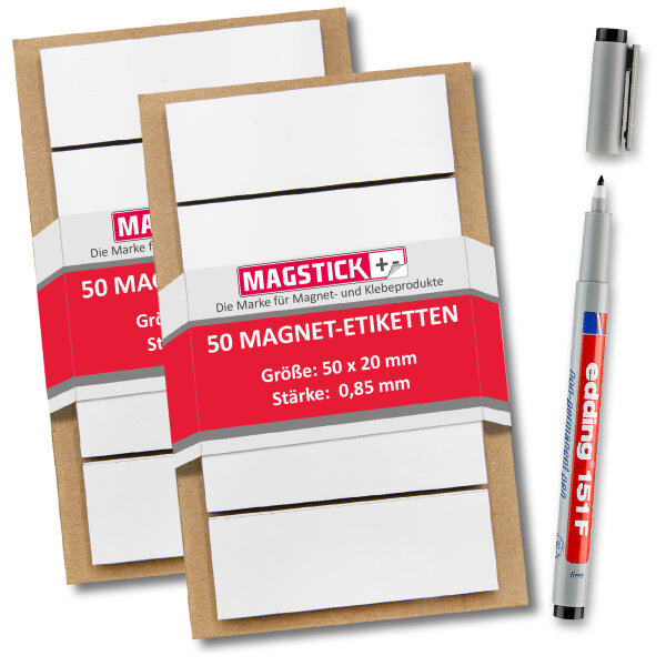 Beschreibbare Magnet-Etiketten MAGSTICK®
