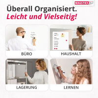 Magstick Ferrofolie Whiteboard-Folie selbstklebend I DIN A0 118,9 x 84,1 cm I flexibel beschreibbar abwischbar I Haftgrund für Magnete I XXL in weiß I mag084