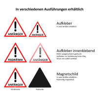 iSecur Auto-Magnet-Schild Anfänger! I 12,6 x 11 cm I Vorsicht Achtung Fahranfänger I für Kfz Auto LKW I abnehmbar wetterfest I magnetische Rückseite I hin291