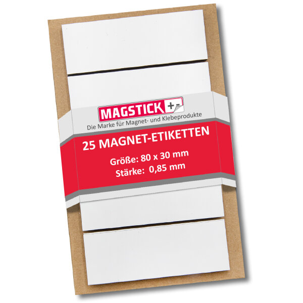 beschreibbare Magnet-Etiketten MAGSTICK® I weiß I magnetische Beschriftungsfolie beschreibbar Magnet-Streifen zum Beschriften