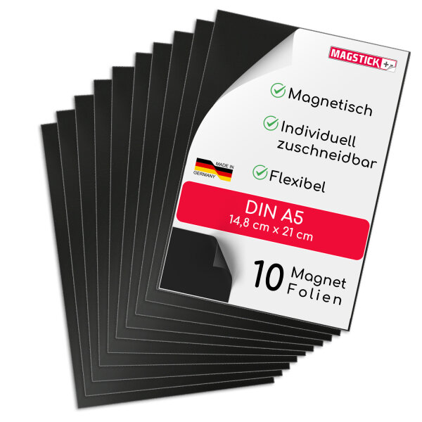Magnet-Folie in DIN A5 I selbstklebend rohbraun schwarz