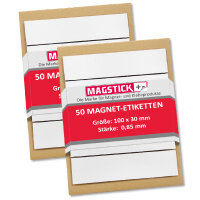 100 Magnetische Etiketten MAGSTICK® - 0,85 mm | 100 x...