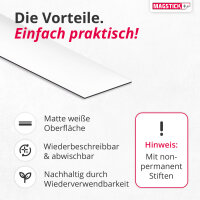 Magstick 100 beschreibbare Magnet-Etiketten I 10 x 3 cm I weiß I magnetische Beschriftungsfolie beschreibbar Magnet-Streifen zum Beschriften I mag174