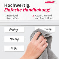 Magstick 100 beschreibbare Magnet-Etiketten I 10 x 3 cm I weiß I magnetische Beschriftungsfolie beschreibbar Magnet-Streifen zum Beschriften I mag174